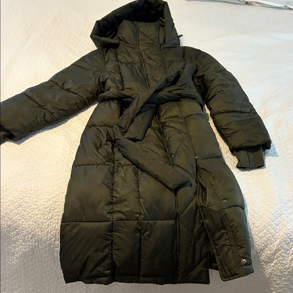 Gap Army Green Hooded Puffer Coat